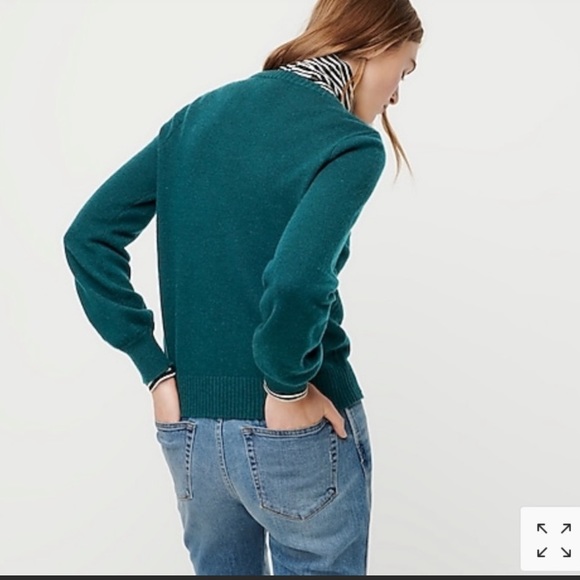 NWT JCREW JEWLED BUTTON PUFF SLEEVE Sweater XS - Picture 3 of 10